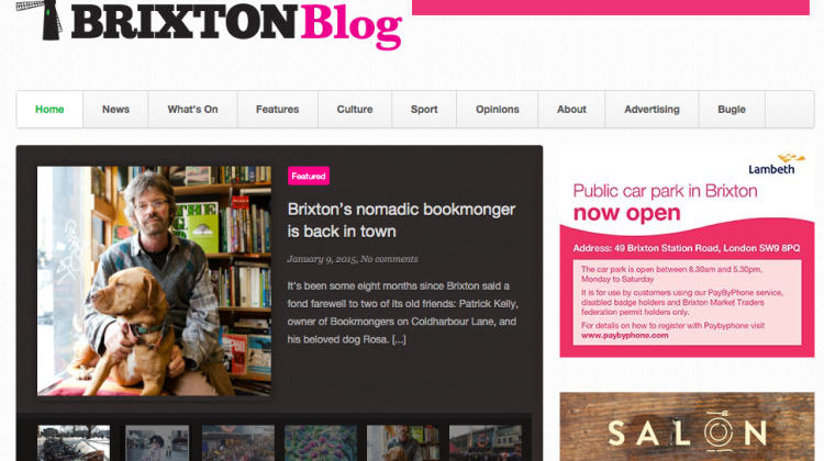 L'home page di Brixton Blog
