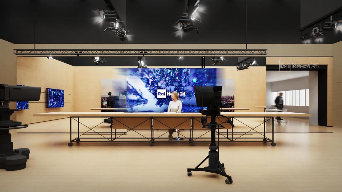 Il rendering del nuovo studio di Rainews24 (© Courtesy of Renzo Piano)