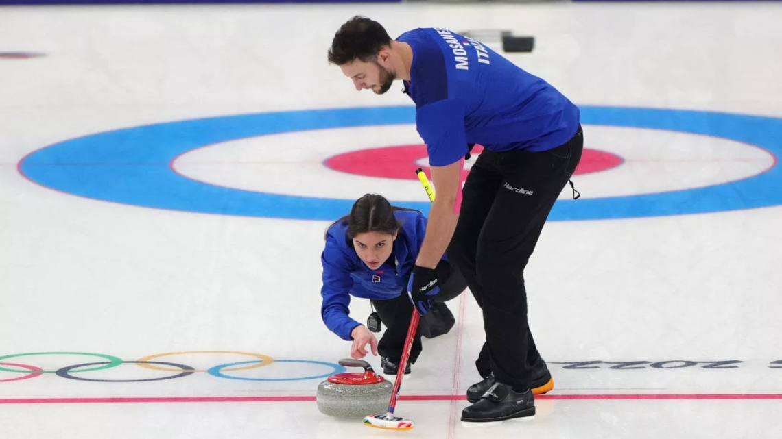Stefania Constantini e Amos Mosaner durante la finale contro la Norvegia. (Fonte: la Repubblica)