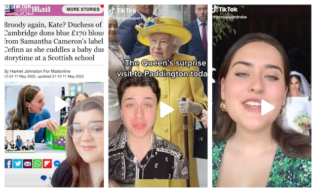 Immagini di alcuni video di TikTok