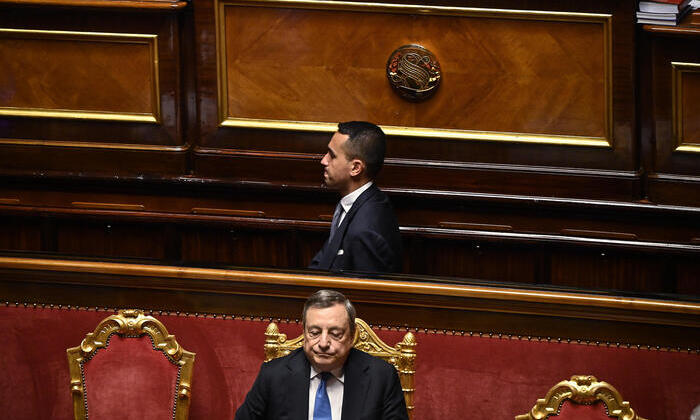Italian PM Draghi reports at the Senate