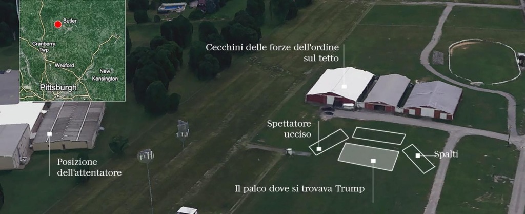 mappa dell'attentato con relative postazioni 