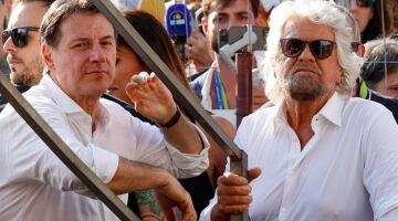 Giuseppe Conte e Beppe Grillo - ANSA